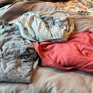 Set of Three Victoria's Secret Brick Red, Baby Blue and Gray Casual Tops